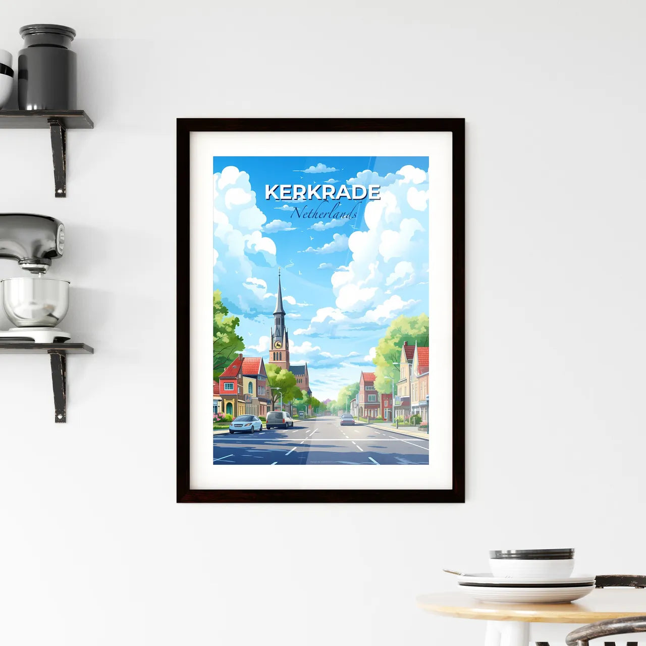 Kerkrade, Netherlands, A Poster of a street with cars and buildings on the side Default Title