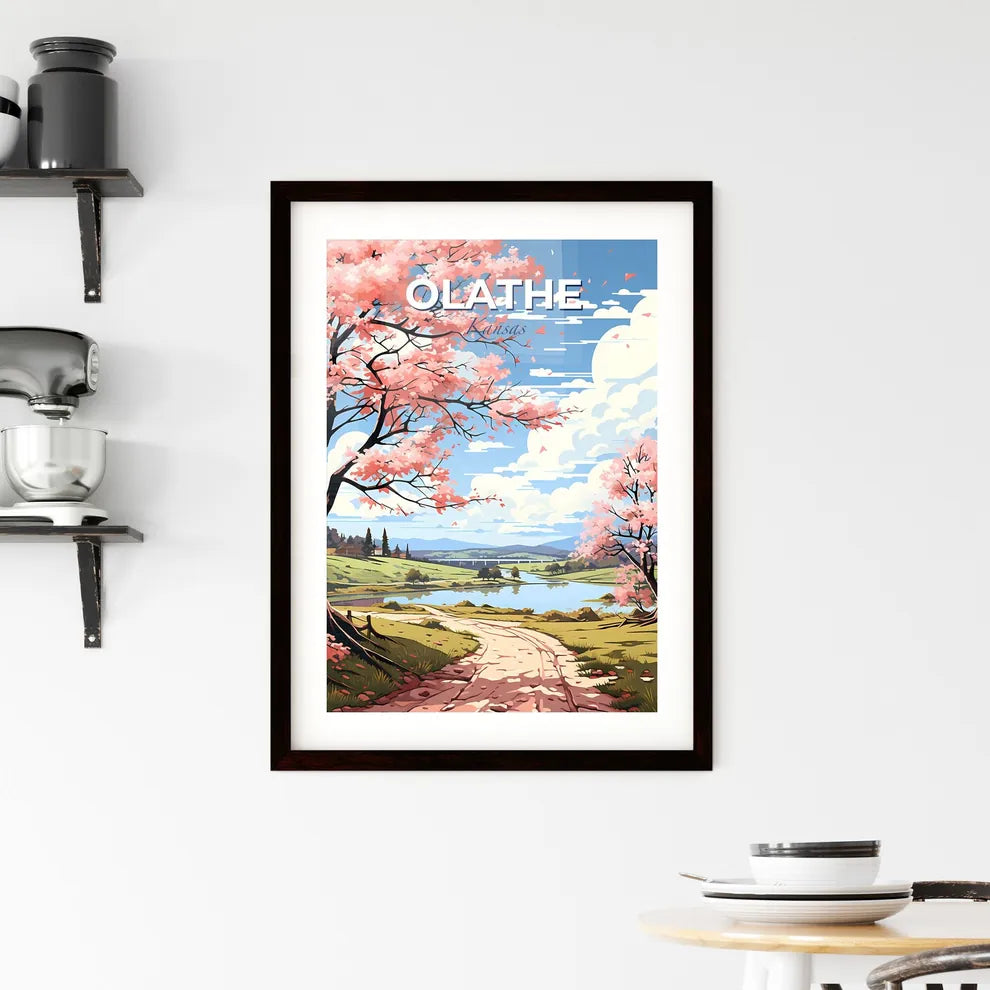 Olathe, Kansas, A Poster of a landscape with a path and trees and a river Default Title