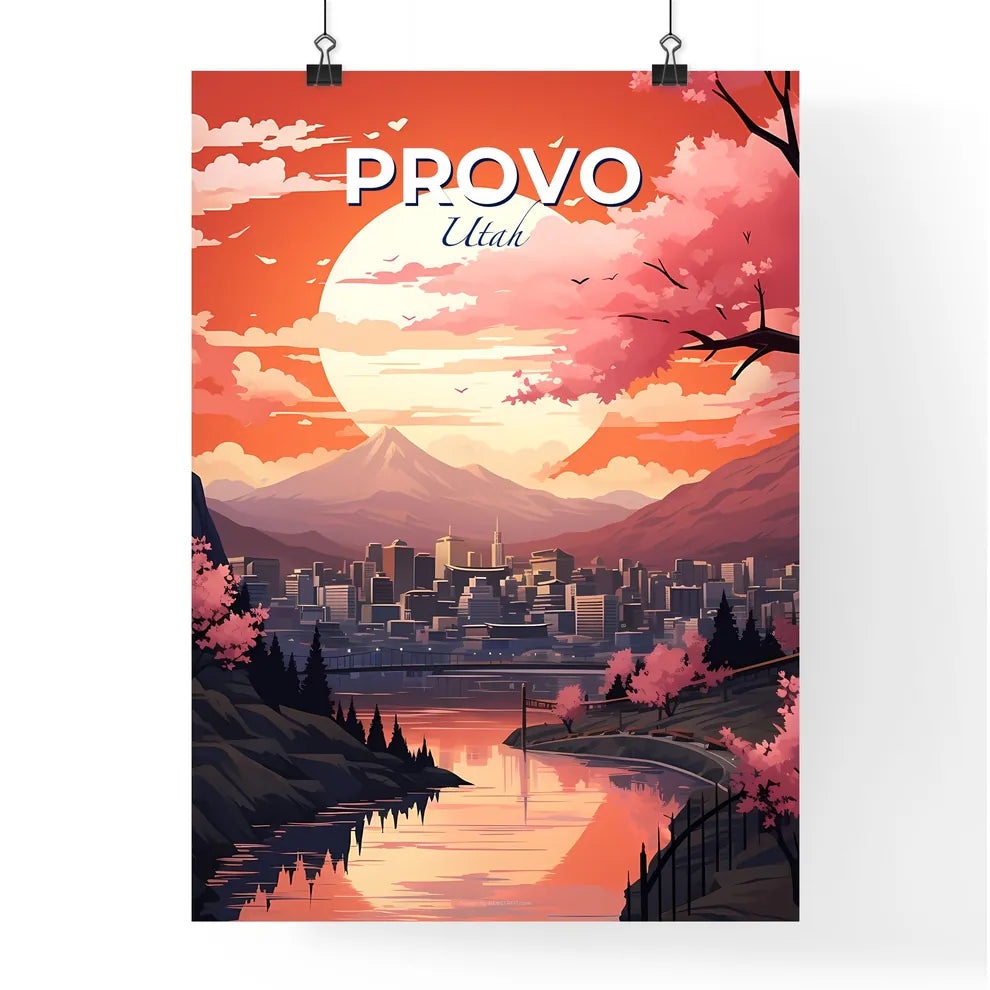 Provo, Utah, A Poster of a river with a city in the background Default Title