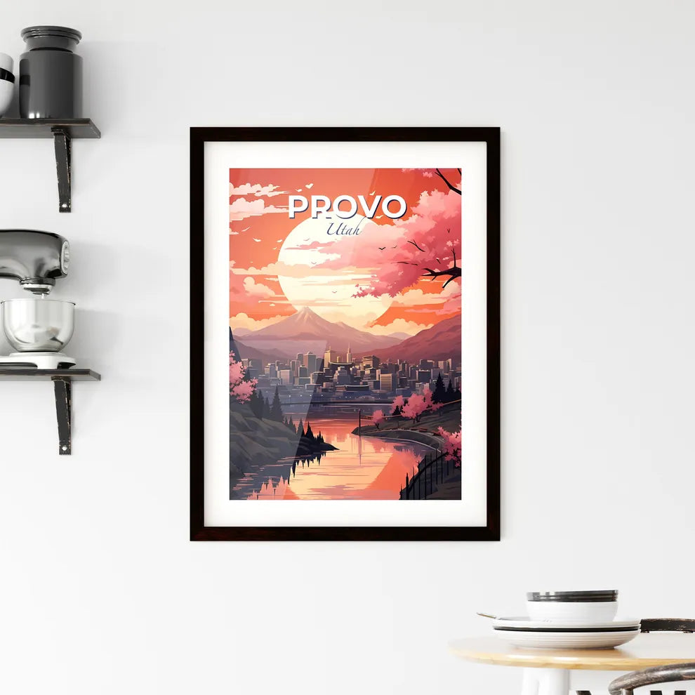 Provo, Utah, A Poster of a river with a city in the background Default Title