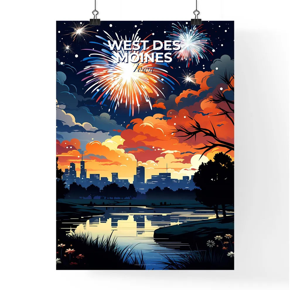 West Des Moines, Iowa, A Poster of fireworks over a city Default Title