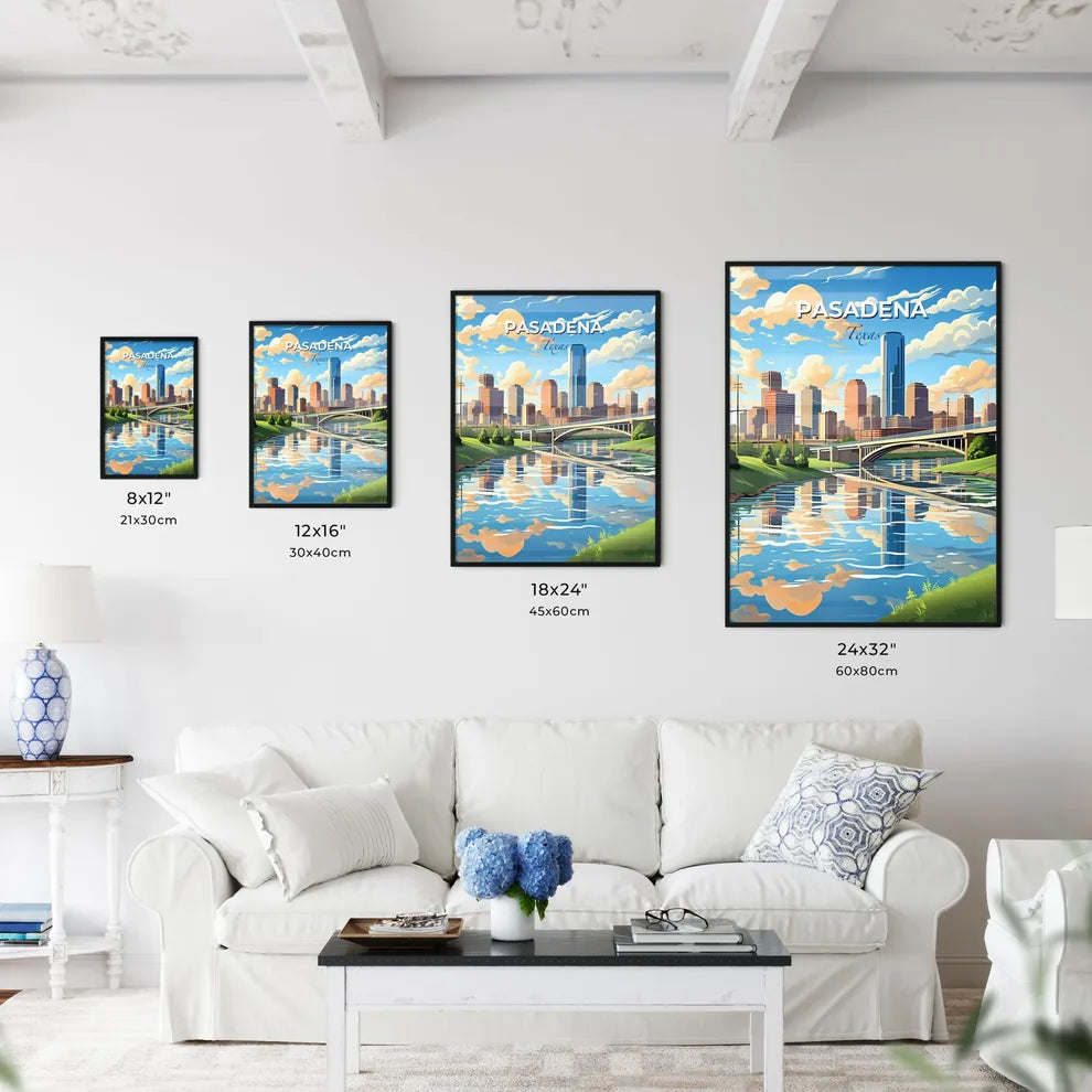 Pasadena, Texas, A Poster of a bridge over a river with a city in the background Default Title