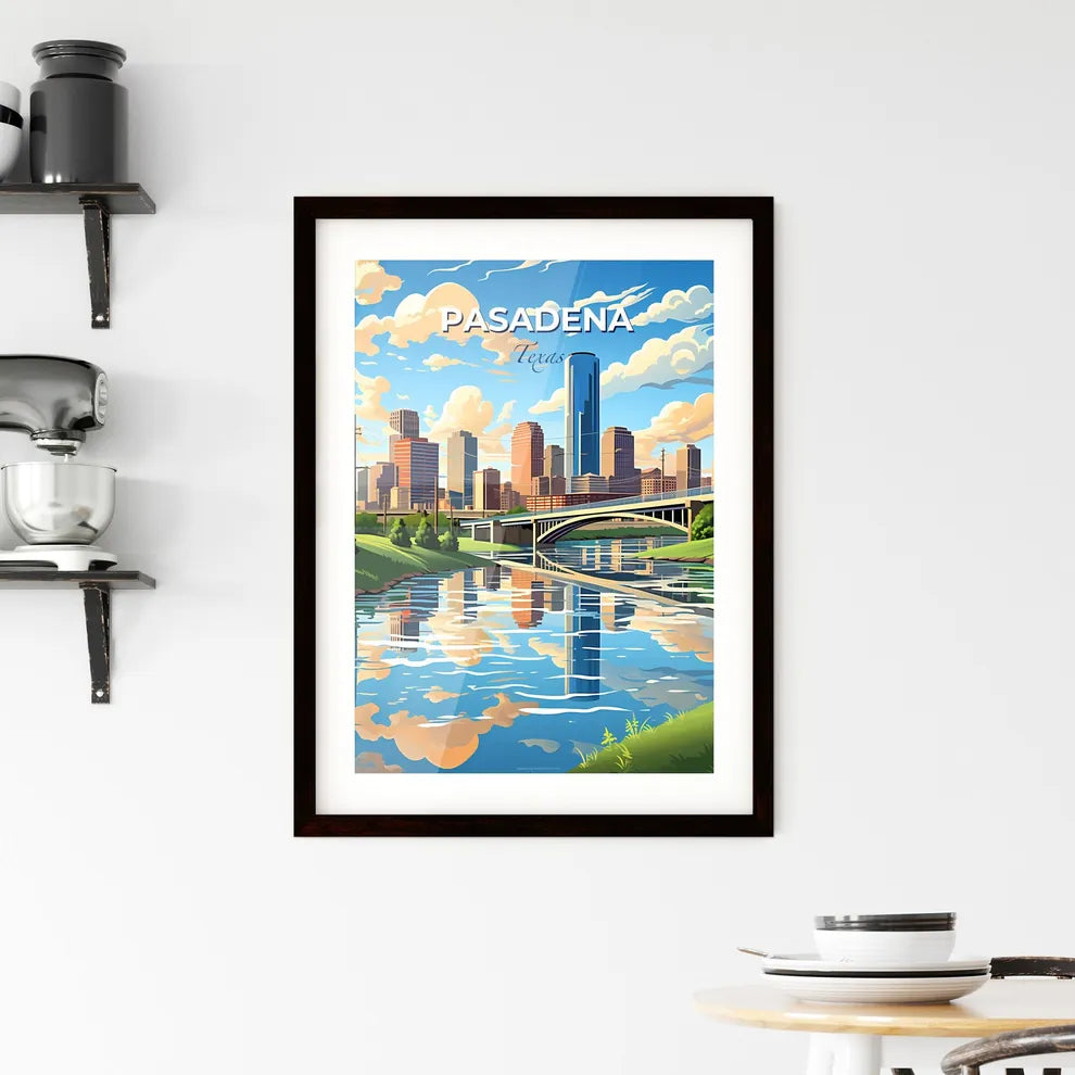 Pasadena, Texas, A Poster of a bridge over a river with a city in the background Default Title