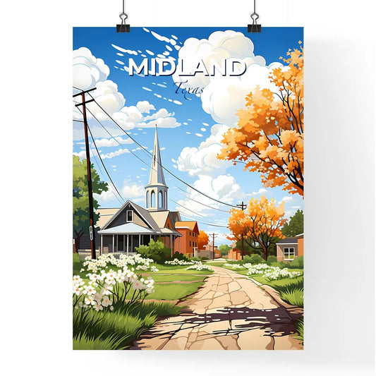 Midland, Texas, A Poster of a road with trees and a church in the background Default Title