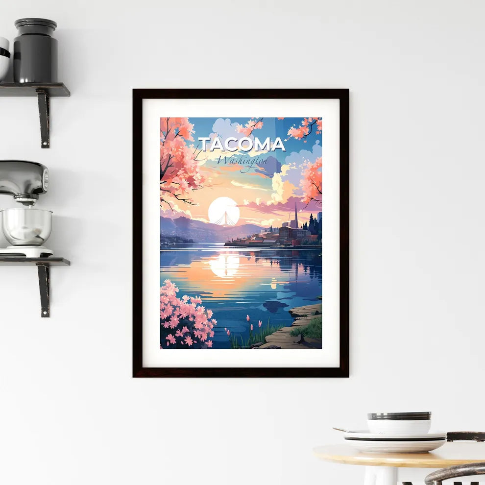 Tacoma, Washington, A Poster of a city next to a lake Default Title