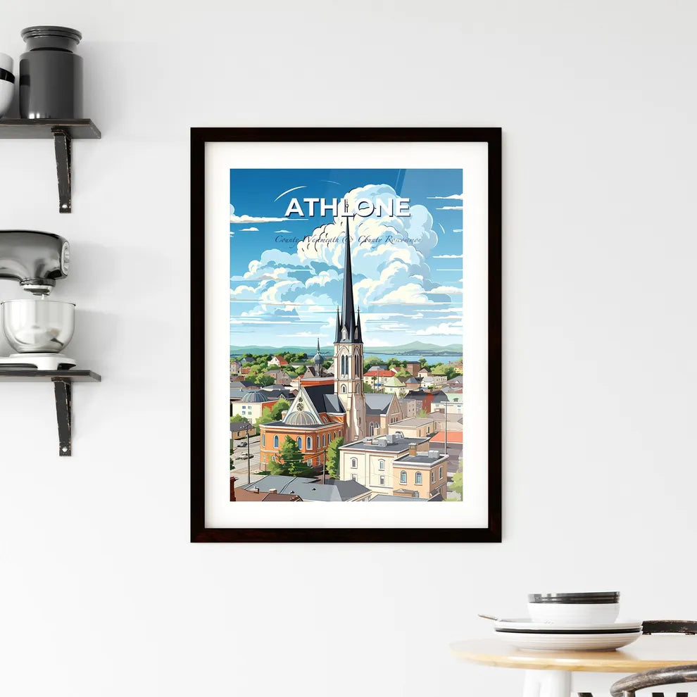 Athlone, County Westmeath & County Roscommon, A Poster of a church with a steeple in the middle of a city Default Title