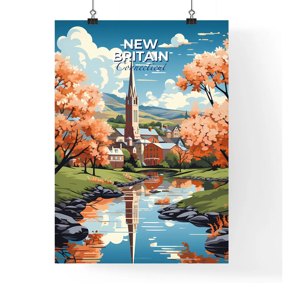 New Britain, Connecticut, A Poster of a river with trees and a church in the background Default Title