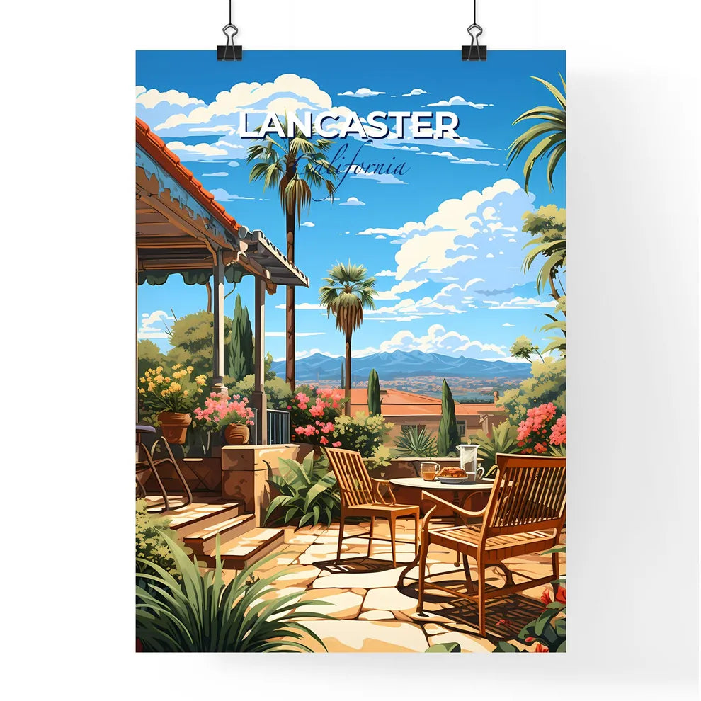 Lancaster, California, A Poster of a patio with chairs and a table in front of a house Default Title