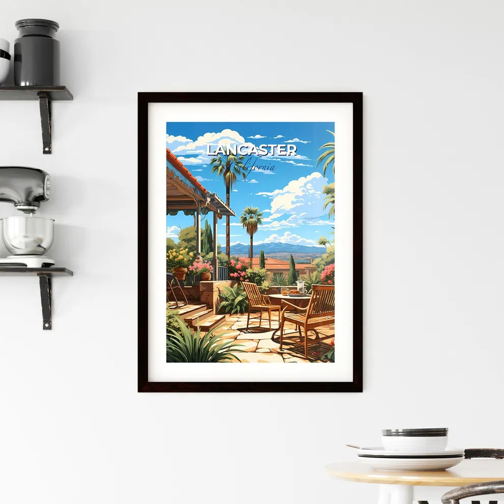 Lancaster, California, A Poster of a patio with chairs and a table in front of a house Default Title