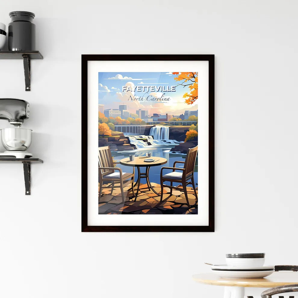 Fayetteville, North Carolina, A Poster of a table and chairs by a waterfall Default Title