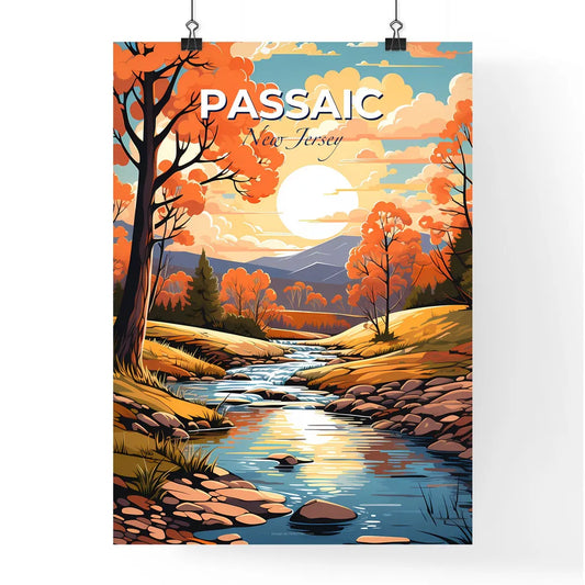 Passaic, New Jersey, A Poster of a river running through a valley with trees and mountains Default Title