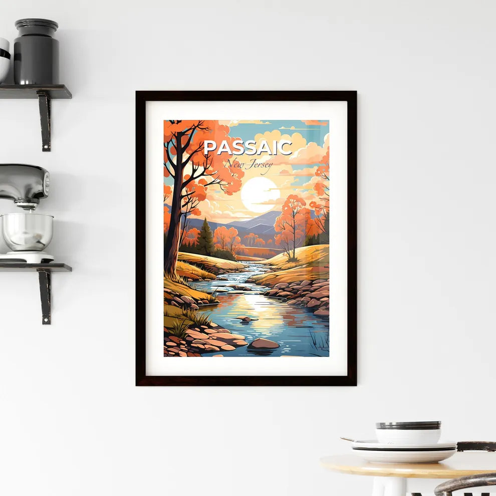 Passaic, New Jersey, A Poster of a river running through a valley with trees and mountains Default Title