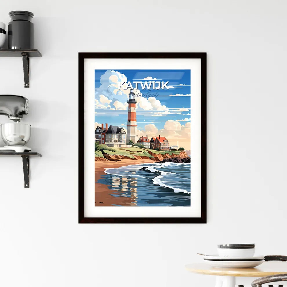 Katwijk, Netherlands, A Poster of a lighthouse on a beach Default Title