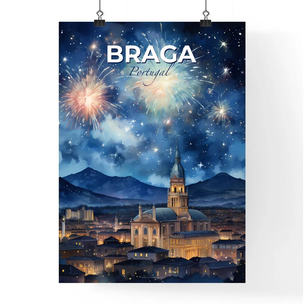 Braga, Portugal, A Poster of fireworks over a city Default Title