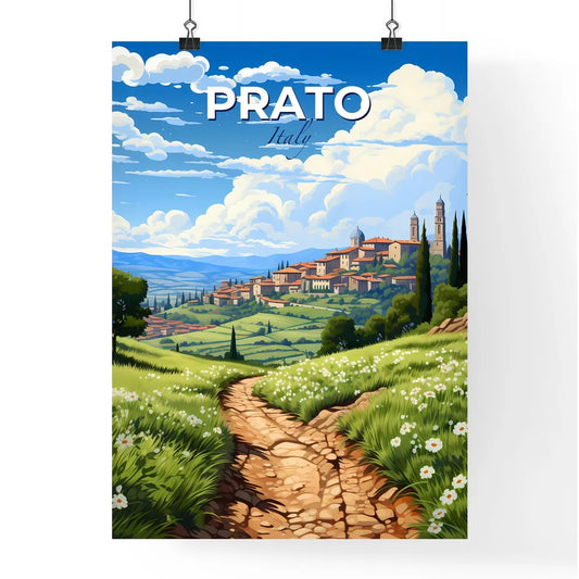 Prato, Italy, A Poster of a dirt road leading to a town Default Title