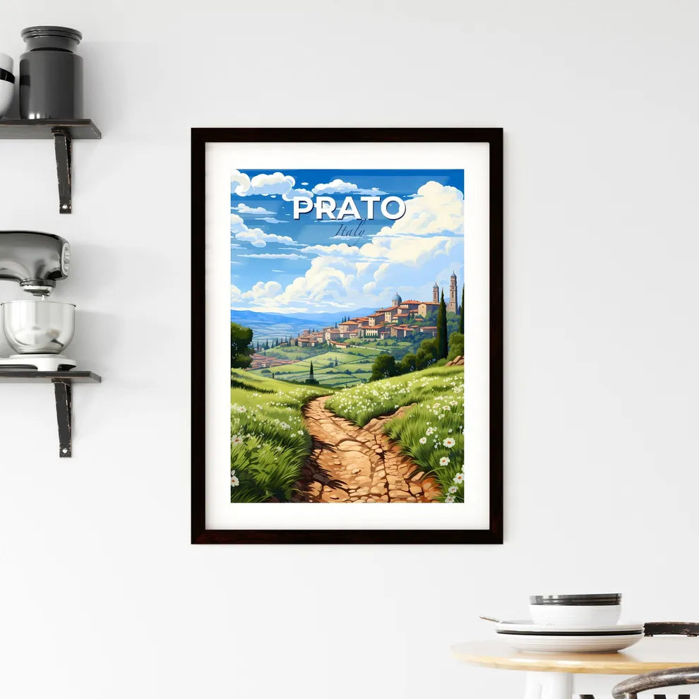 Prato, Italy, A Poster of a dirt road leading to a town Default Title
