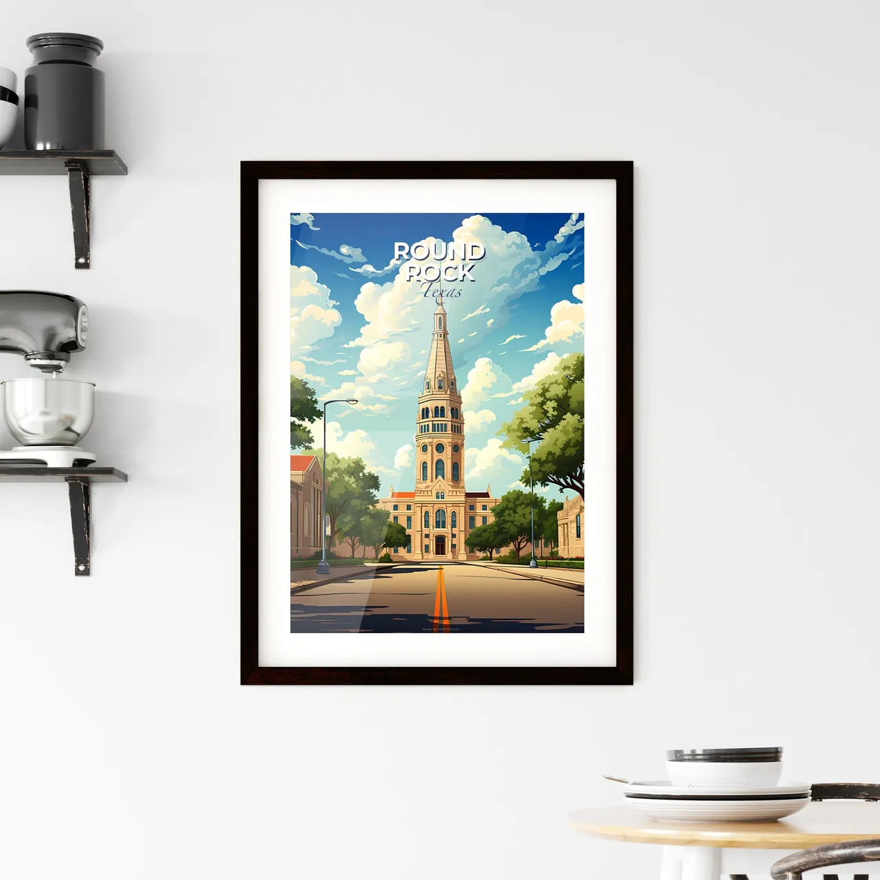 Round Rock, Texas, A Poster of a large building with a tower Default Title