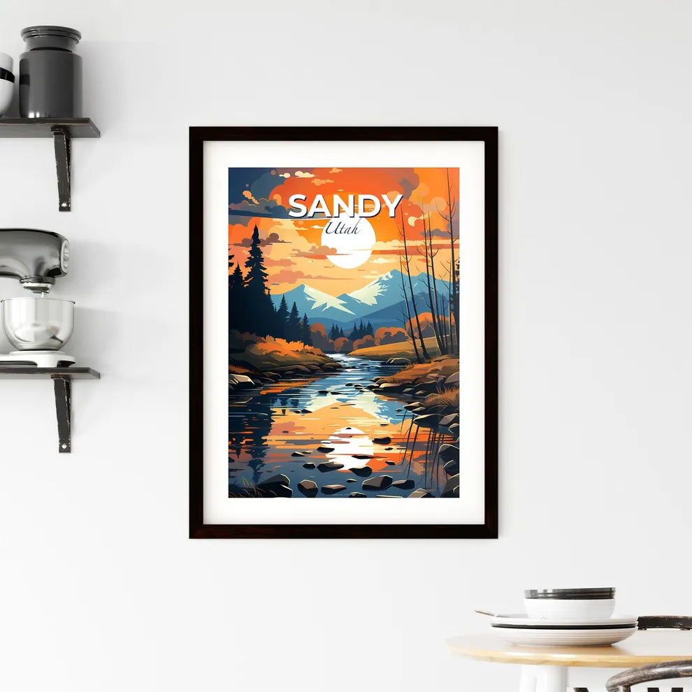 Sandy, Utah, A Poster of a river with trees and mountains in the background Default Title