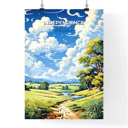 Independence, Missouri, A Poster of a landscape with a stream and trees Default Title