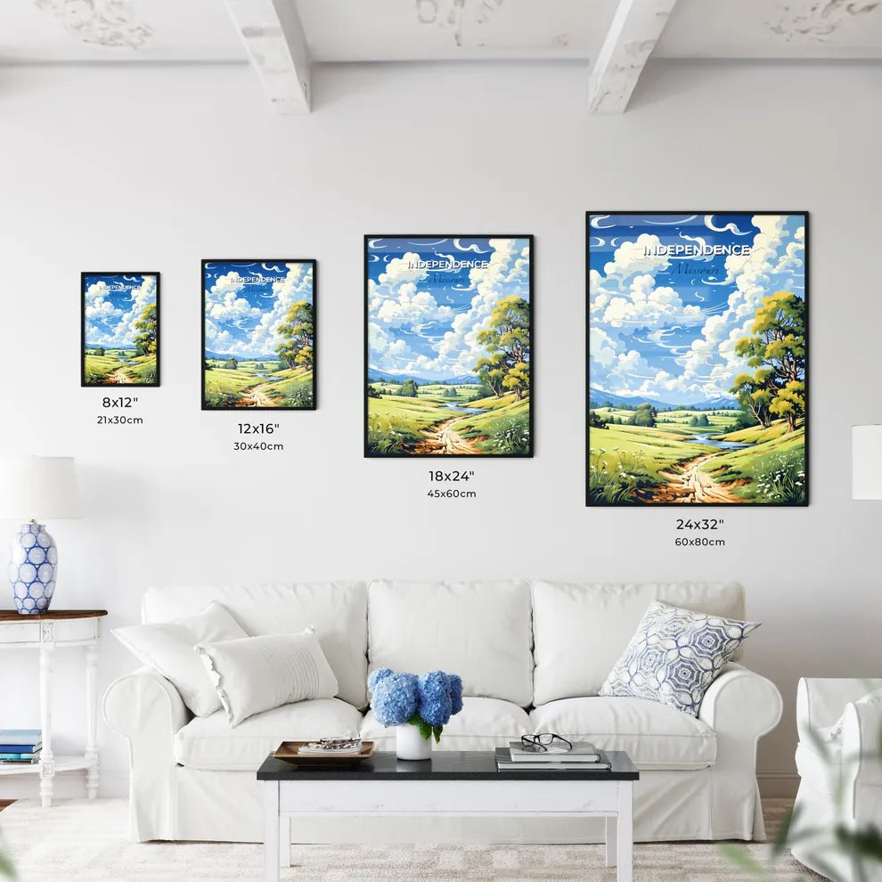 Independence, Missouri, A Poster of a landscape with a stream and trees Default Title