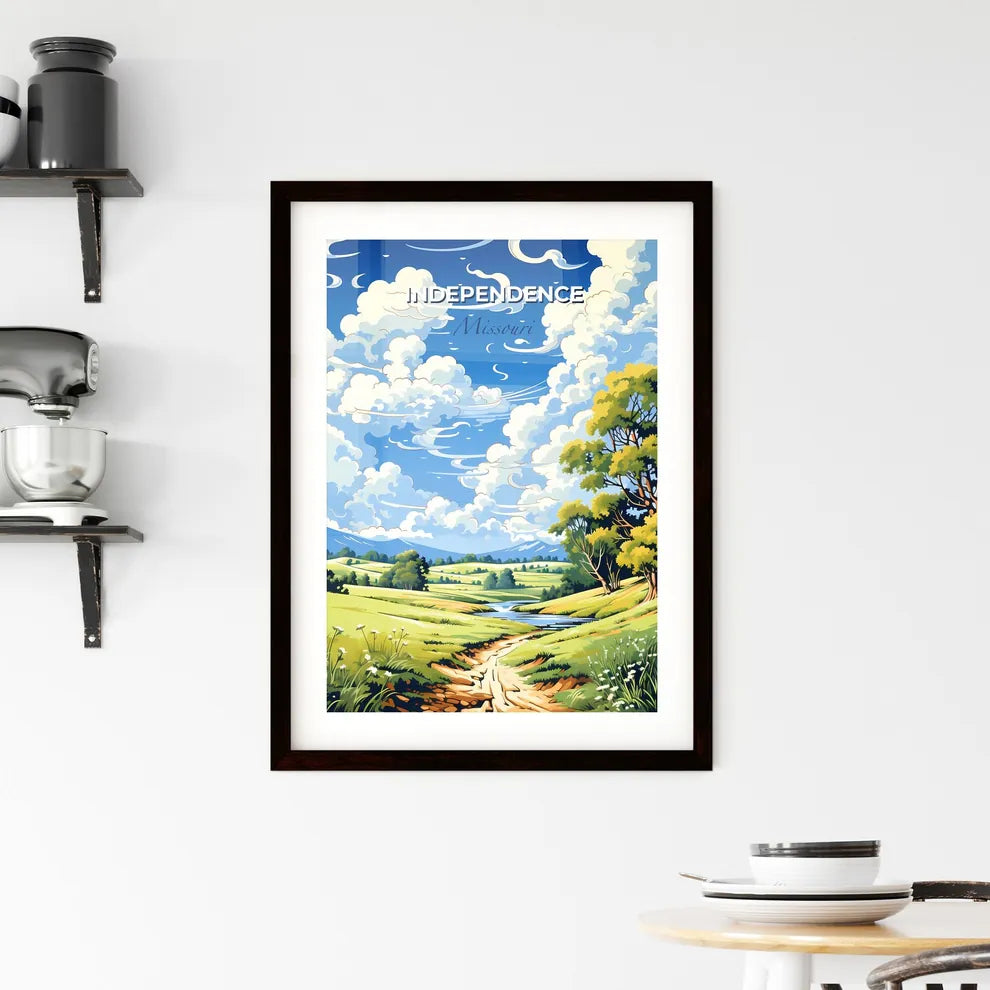 Independence, Missouri, A Poster of a landscape with a stream and trees Default Title
