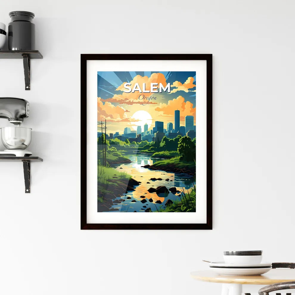 Salem, Oregon, A Poster of a river running through a city Default Title