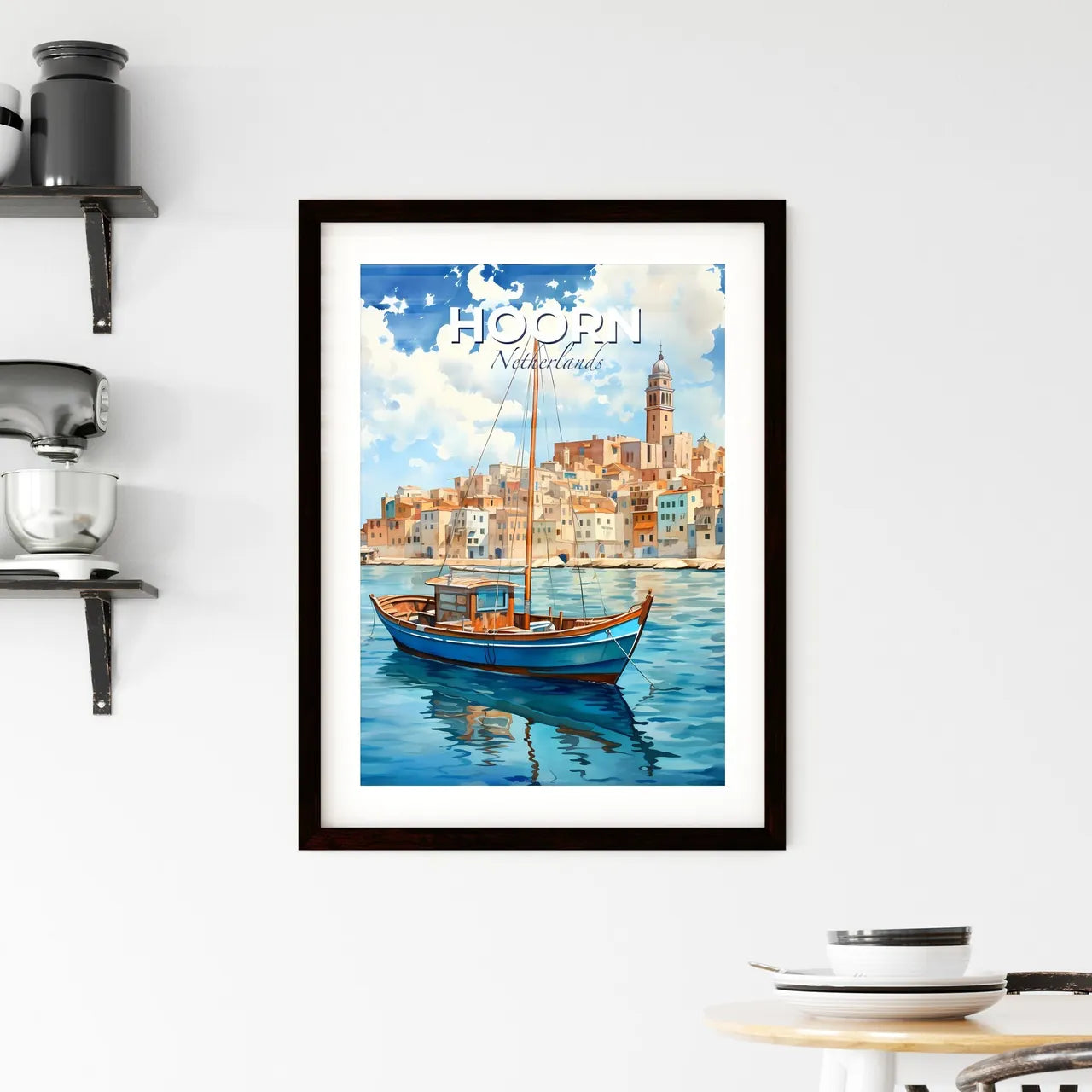 Hoorn, Netherlands, A Poster of a boat in the water Default Title