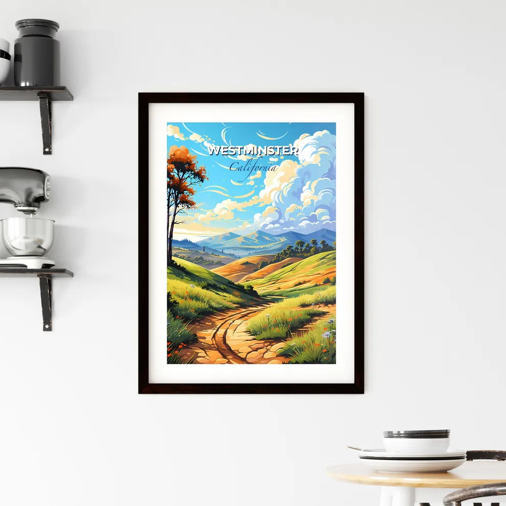 Westminster, California, A Poster of a landscape with a dirt road and trees Default Title