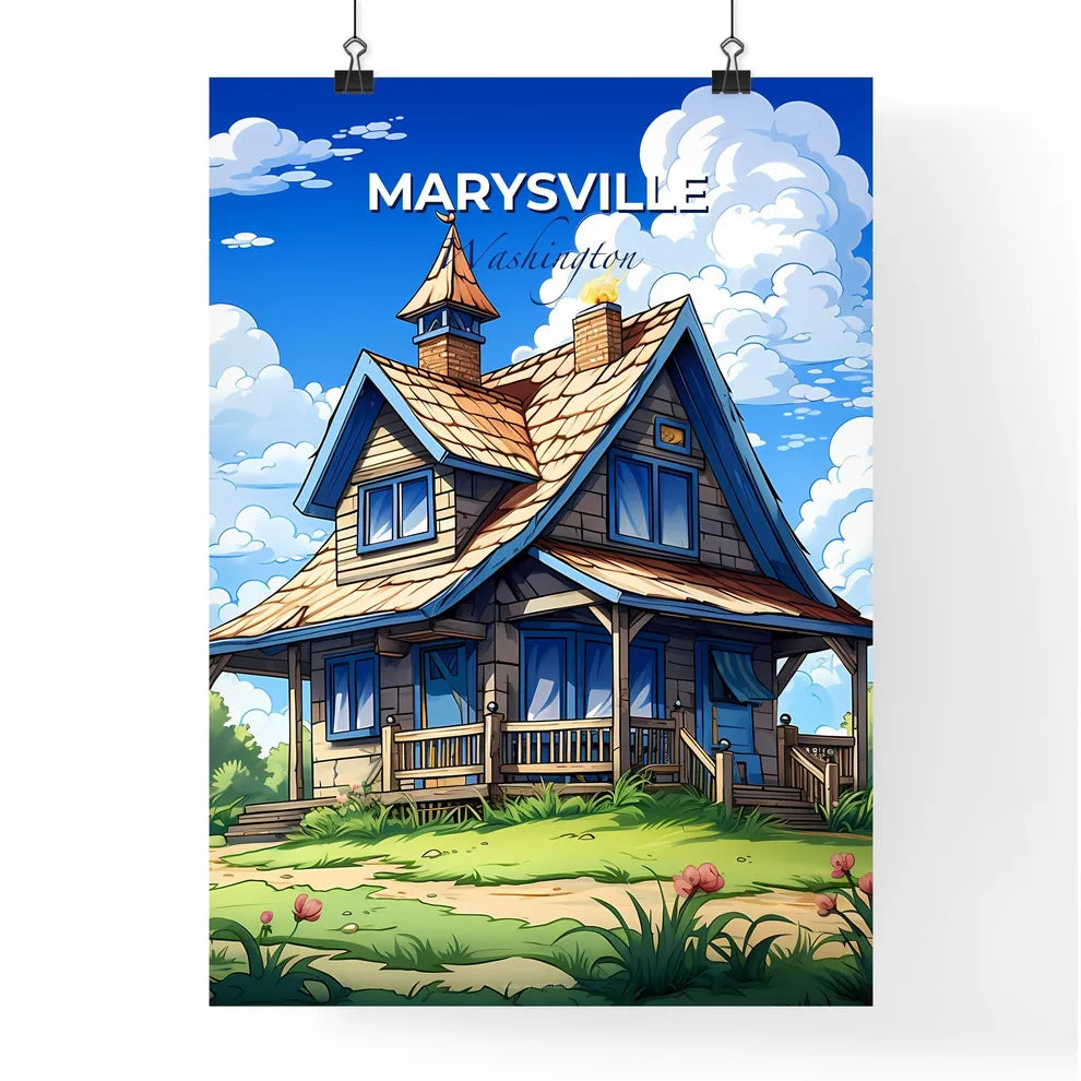 Marysville, Washington, A Poster of a cartoon house with a porch and a porch Default Title