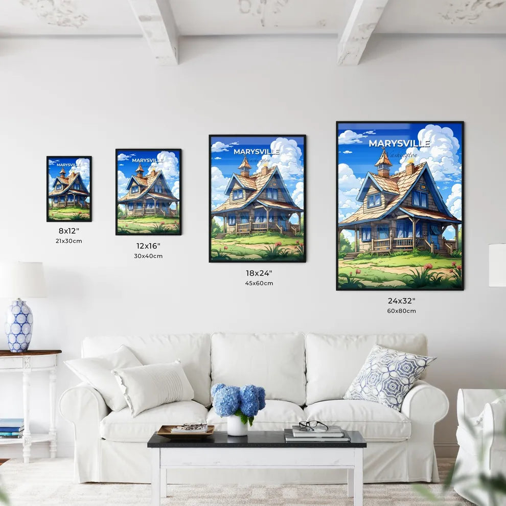 Marysville, Washington, A Poster of a cartoon house with a porch and a porch Default Title