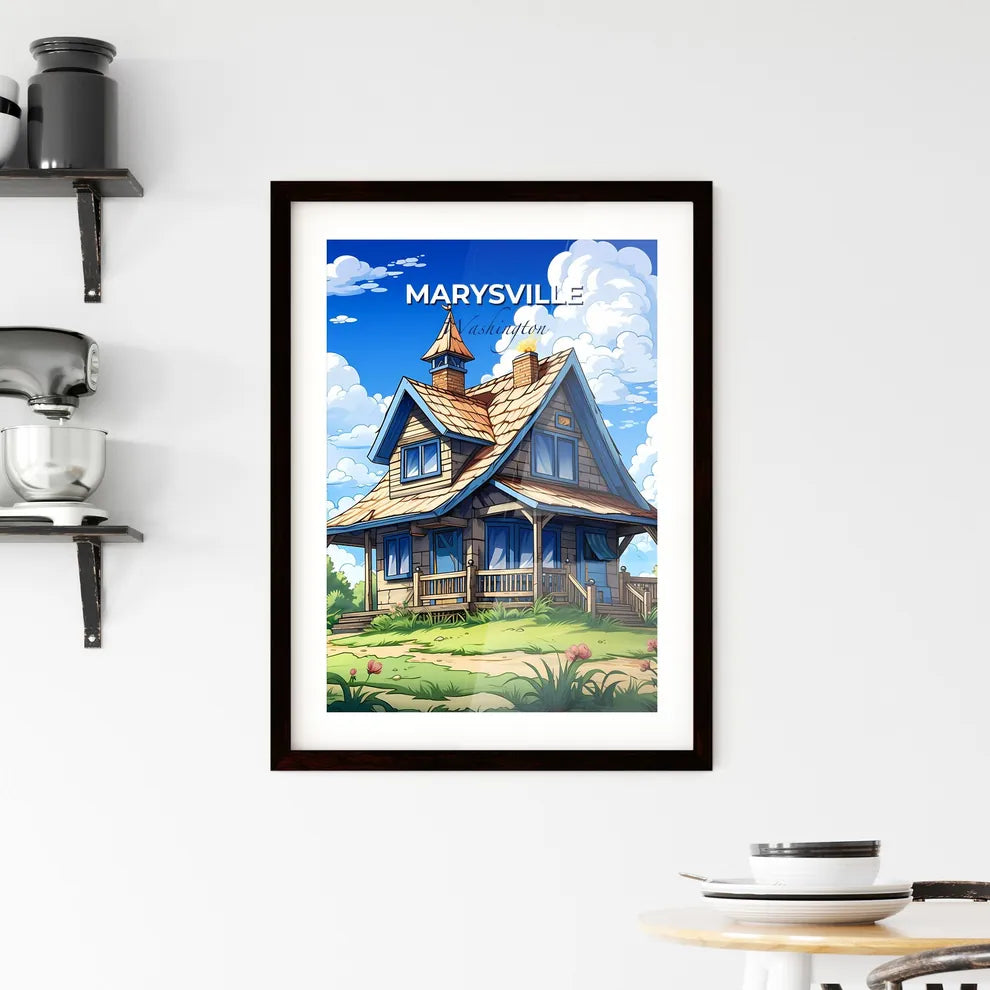 Marysville, Washington, A Poster of a cartoon house with a porch and a porch Default Title