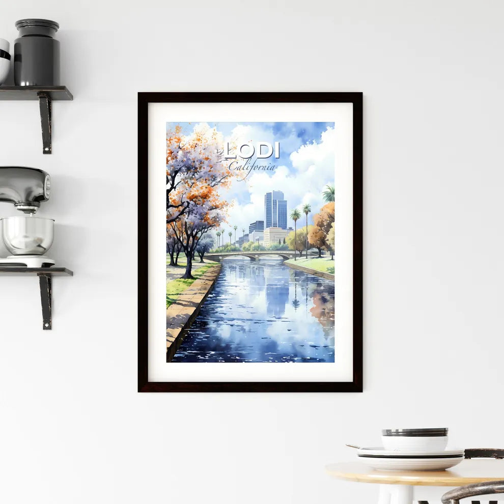Lodi, California, A Poster of a water canal with trees and a bridge in the background Default Title