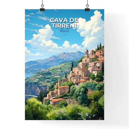 Cava De Tirreni, Italy, A Poster of a landscape of a town on a hill Default Title
