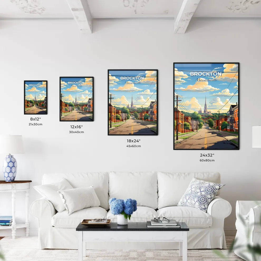 Brockton, Massachusetts, A Poster of a street with houses and a castle in the background Default Title