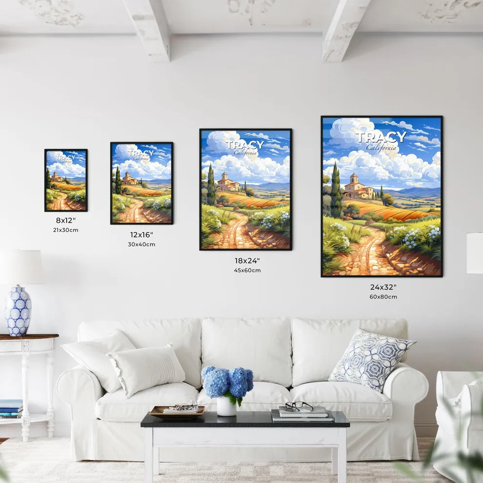 Tracy, California, A Poster of a landscape with a road and a house Default Title