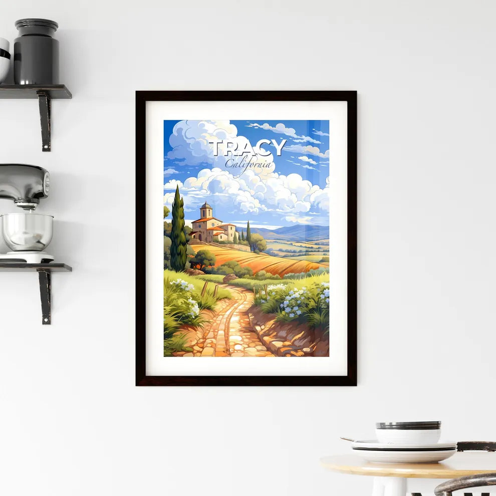 Tracy, California, A Poster of a landscape with a road and a house Default Title