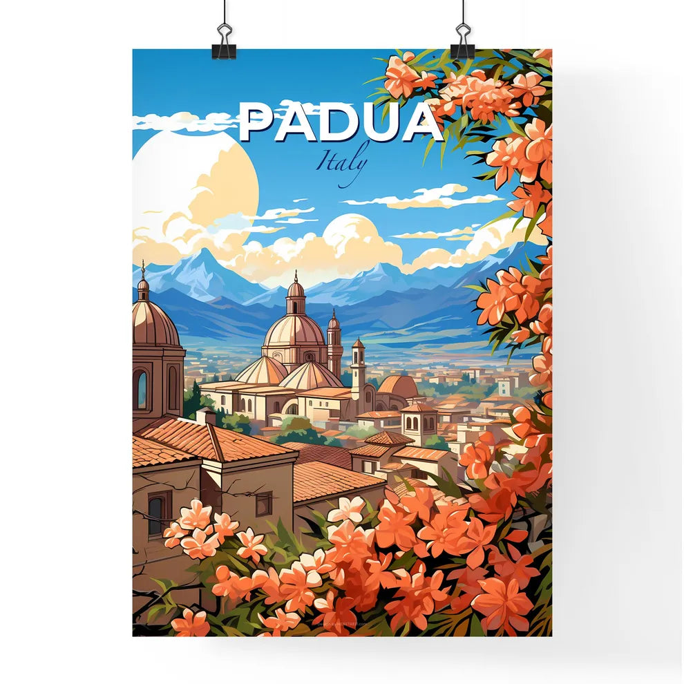 Padua, Italy, A Poster of a city with orange flowers Default Title