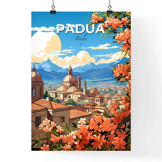 Padua, Italy, A Poster of a city with orange flowers Default Title