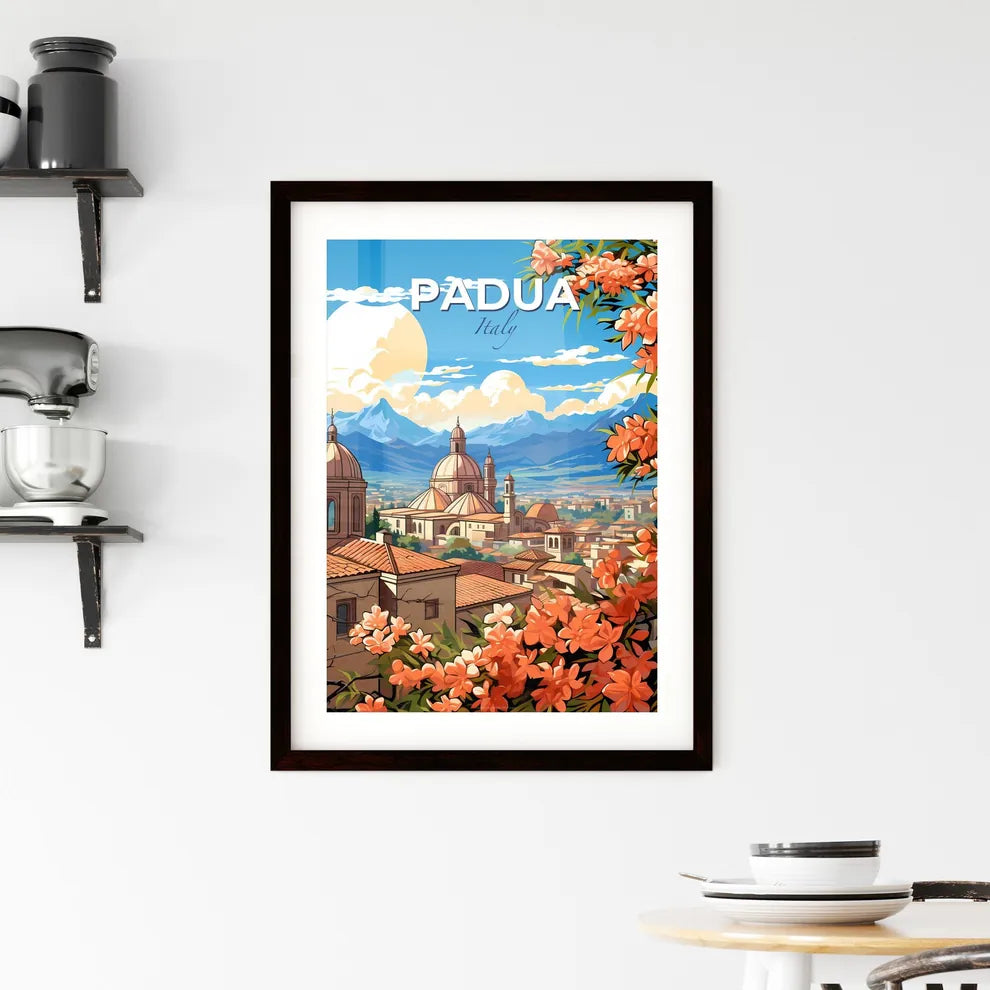 Padua, Italy, A Poster of a city with orange flowers Default Title
