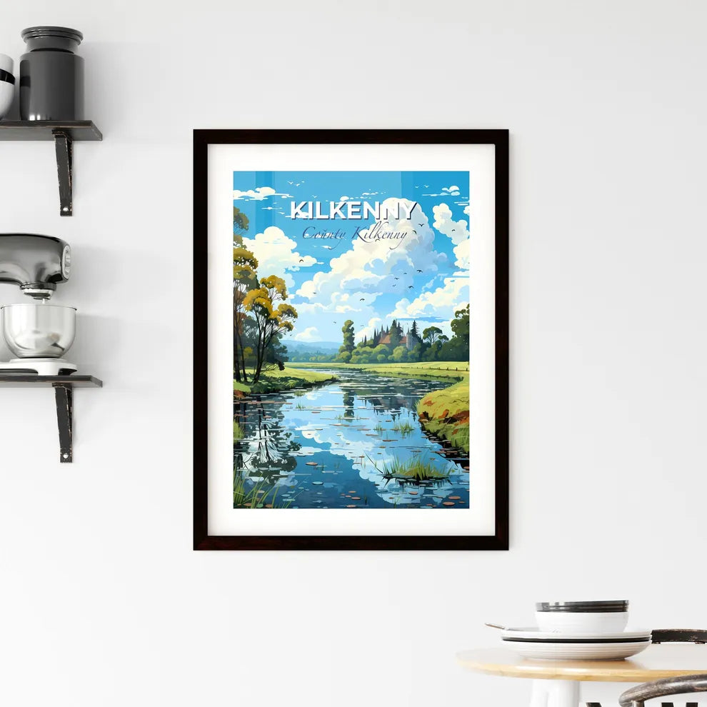 Kilkenny, County Kilkenny, A Poster of a river with trees and grass and a house in the background Default Title