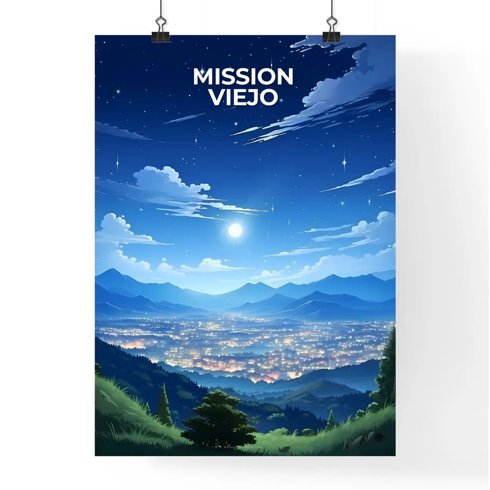 Mission Viejo, California, A Poster of a landscape of a city at night Default Title