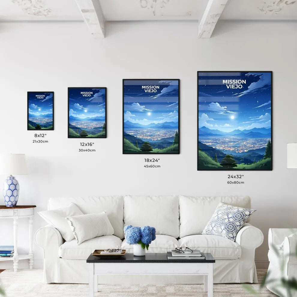 Mission Viejo, California, A Poster of a landscape of a city at night Default Title