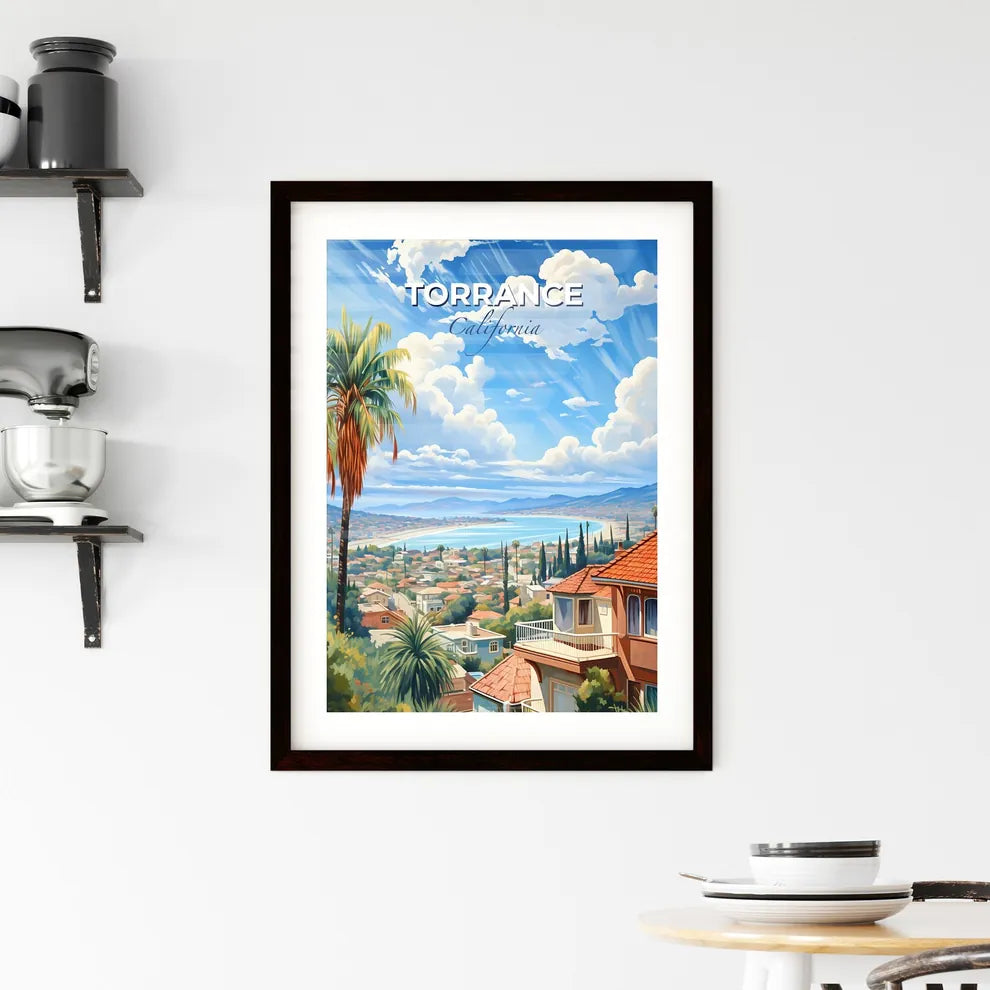 Torrance, California, A Poster of a view of a town from a hill Default Title