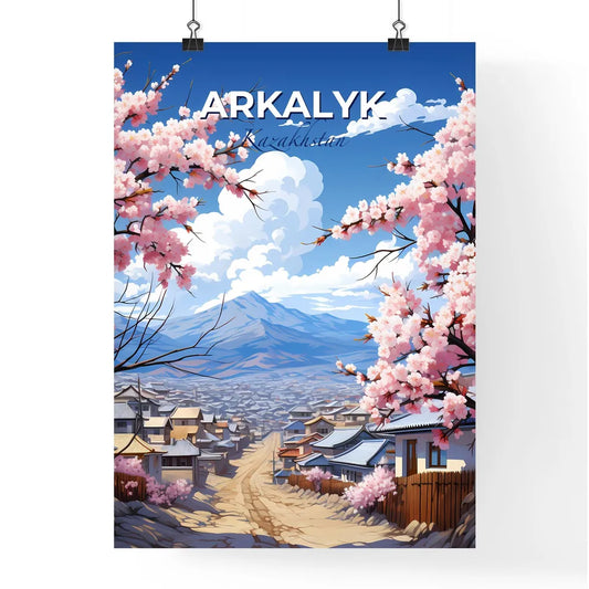 Arkalyk, Kazakhstan, A Poster of a town with pink flowers Default Title