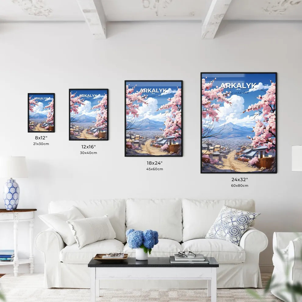 Arkalyk, Kazakhstan, A Poster of a town with pink flowers Default Title