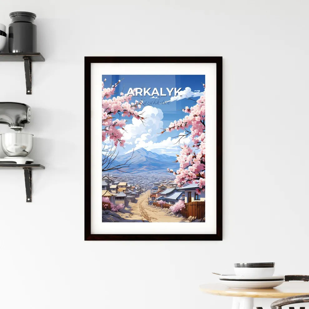 Arkalyk, Kazakhstan, A Poster of a town with pink flowers Default Title