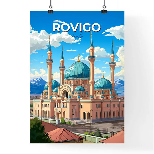 Rovigo, Italy, A Poster of a building with towers and a blue dome Default Title