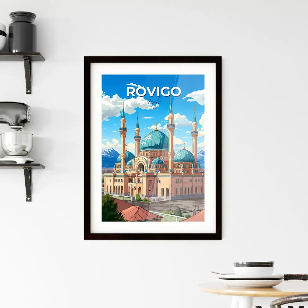 Rovigo, Italy, A Poster of a building with towers and a blue dome Default Title