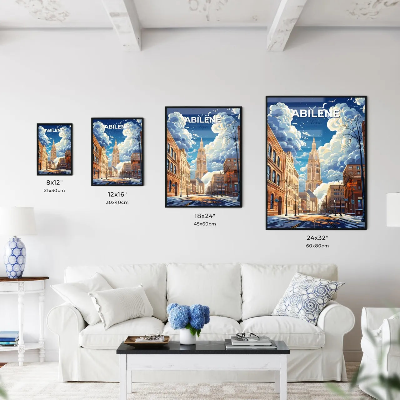 Abilene, Texas, A Poster of a street with buildings and clouds in the sky Default Title