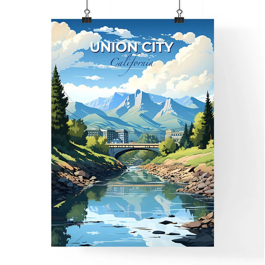 Union City, California, A Poster of a river with a bridge and trees and mountains in the background Default Title